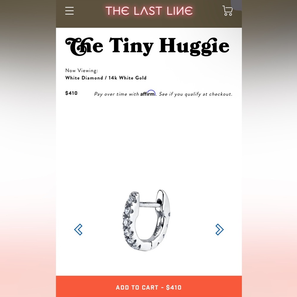 The Last Line the tiny huggies 14k white gold